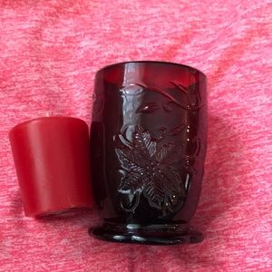 Candle with glass candle holder